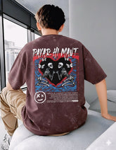 Pyar Hi Maut Oversized Graphic T-Shirt – Vintage Washed Black
