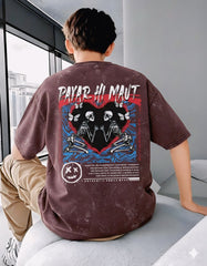 Pyar Hi Maut Oversized Graphic T-Shirt – Vintage Washed Black